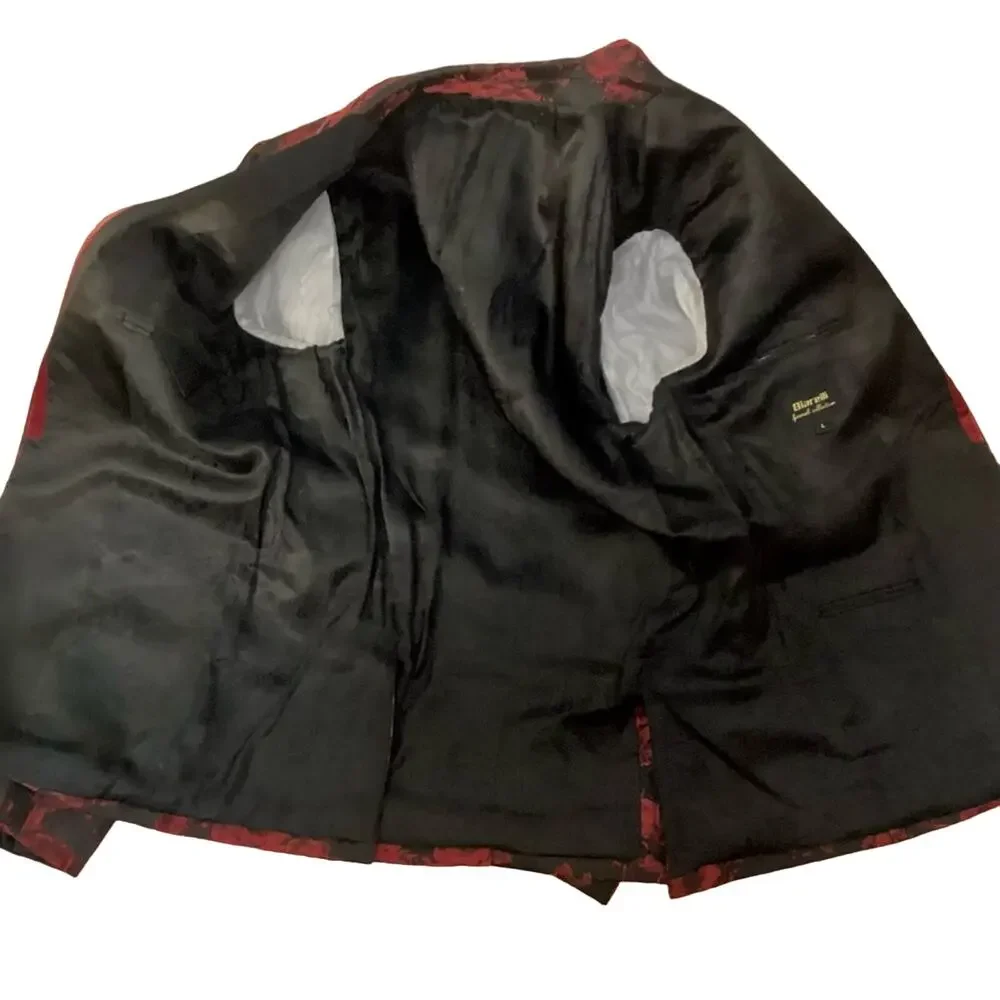 Biarelli Red/Black Rose Peak-Lapel Dinner Tuxedo Set